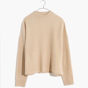 Madewell (Re)sourced Cashmere Ribbed Mockneck Pullover Sweater